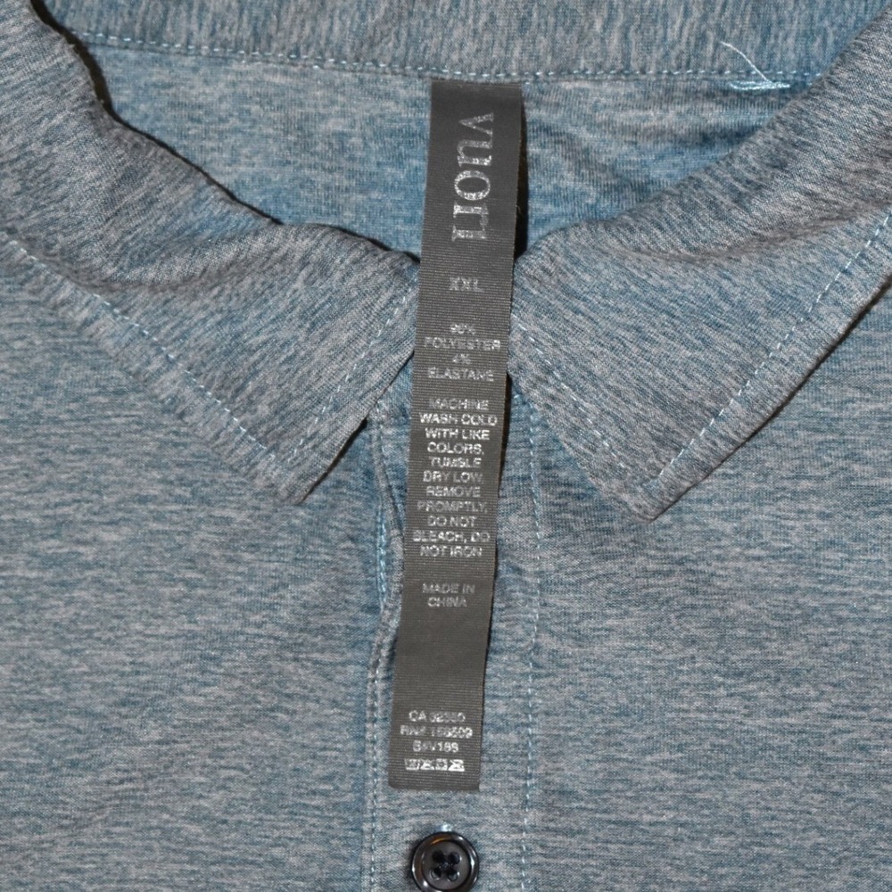 Vuori Strato Tech Polo Mens‎ XXL Blue Short Sleeve Performance Shirt - Picture 4 of 5